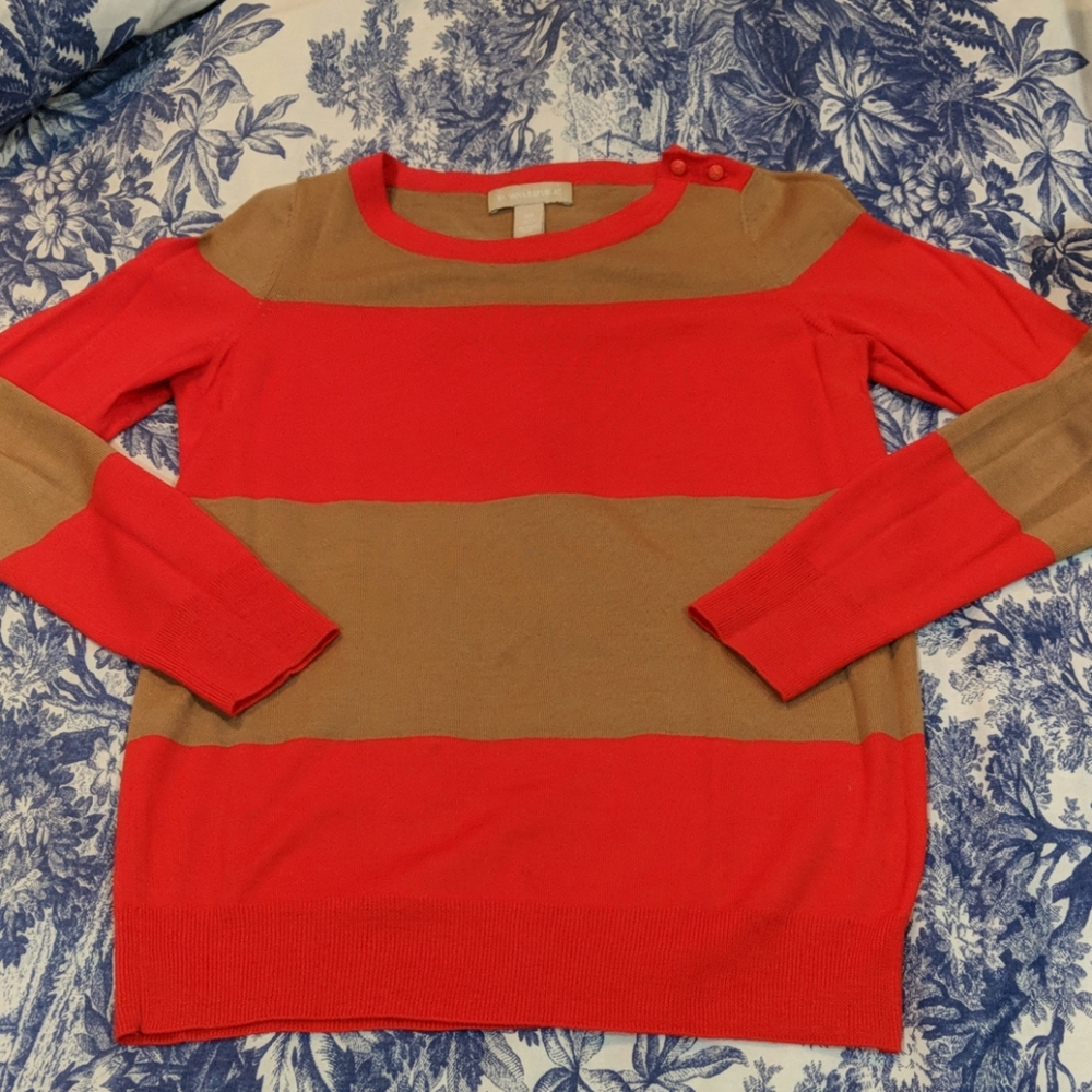 Banana Republic wide stripe Merino wool sweater